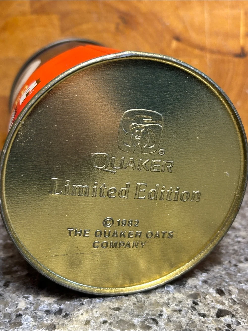 Vintage Quaker Oats tin can 1982 Limited Edition anniversary - Picture 7 of 10